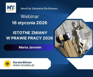 16.I.2026 online Marta Jaromin ISTOTNE ZMIANY W PRAWIE PRACY 2026 – nowe uprawnienia pip, staż pracy, mobbing, wynagrodzenie za pracę.