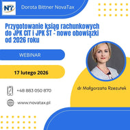17.II.2026 online dr Malgorzata Rzeszutek  Przygotowanie ksiąg rachunkowych do JPK CIT i JPK ŚT - nowe obowiązki od 2026 roku