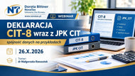 🎯NOWOŚĆ 26.X.2026 online dr Małgorzataa Rzeszutek  Deklaracja CIT-8 wraz z JPK_CIT – spójność danych na przykładach.